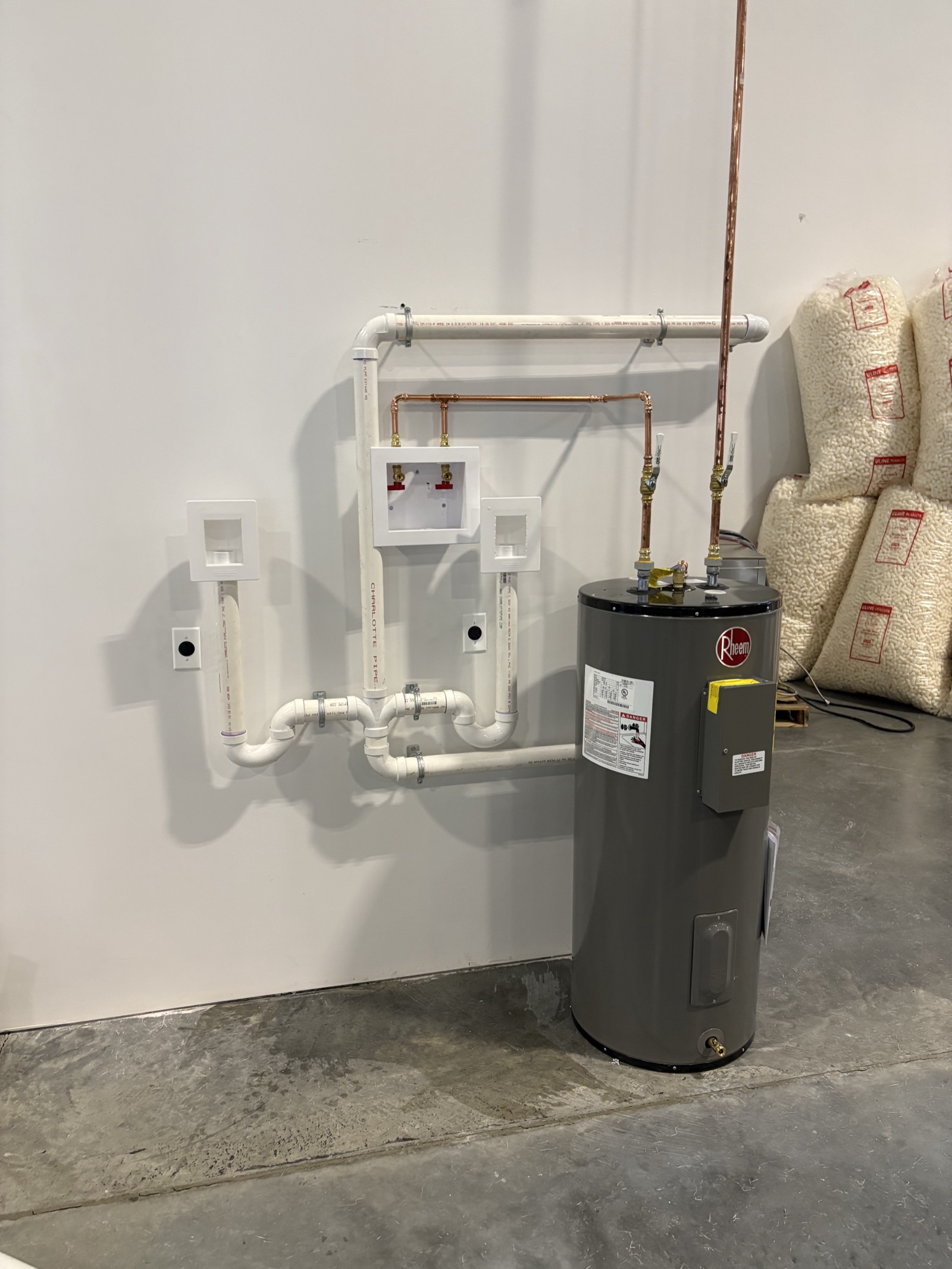 Hot water heater installation